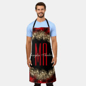 RED & GOLD CHRISTMAS SHIMMER CUSTOM MONOGRAMM SCHÜRZE (Getragen)