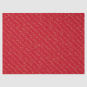 Red Gold Christmas Typography Pattern#36 ID1009 Seidenpapier (Vorderseite)