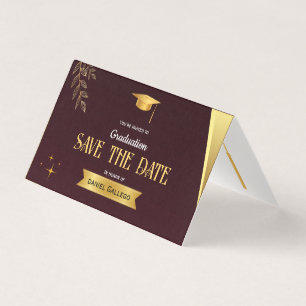 Red Gold Class Abschluss Save the Date Card