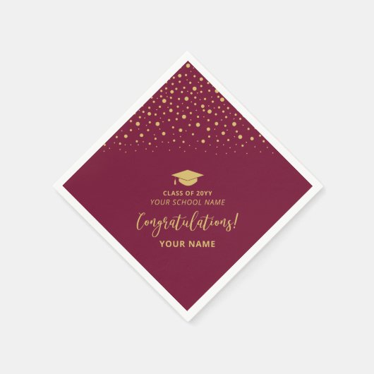 Red Gold Class Party Serviette (Ecke)