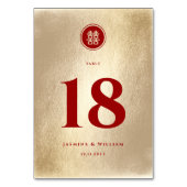 Red Gold Classic Circle Double Xi Chinesische Hoch Tischnummer (Rückseite)