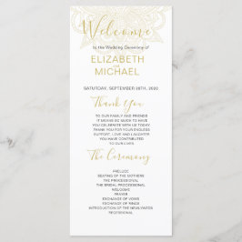 Red Gold Colored Wedding Program im indischen Stil Programm