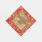 Red Gold Confetti Abstrakt Geburtstag Serviette (Ecke)