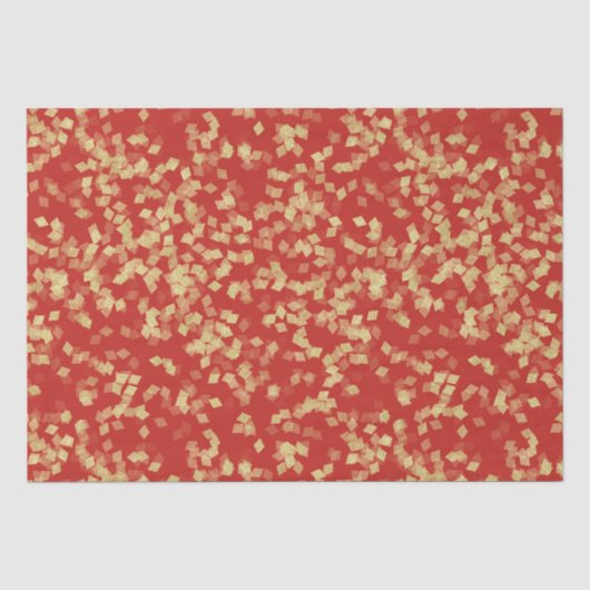 Red Gold Confetti Brautparty Seidenpapier (Vorderseite)
