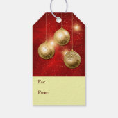 Red Gold Confetti Christmas Bulbs Geschenkanhänger (Rückseite)