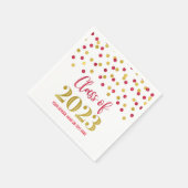 Red Gold Confetti Class of 2023 Napkins Serviette (Ecke)