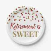Red Gold Confetti Retirement ist Sweet Pappteller (Vorderseite)