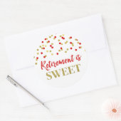 Red Gold Confetti Retirement ist Sweet Runder Aufkleber (Umschlag)