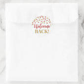 Red Gold Confetti Welcome Back Round Aufkleber (Tasche)