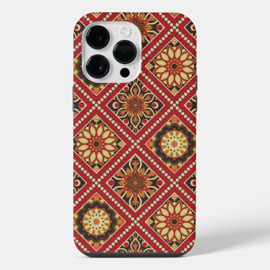 RED GOLD CREAM MANDALA PATTERN iPhone HÜLLE (Rückseite)