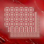 Red Gold Cream Quilt and Stripes Farmhouse Chic Geschenkpapier Set