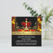 Red Gold Crown Prince Baby Shower Einladungen (Stehend Vorderseite)