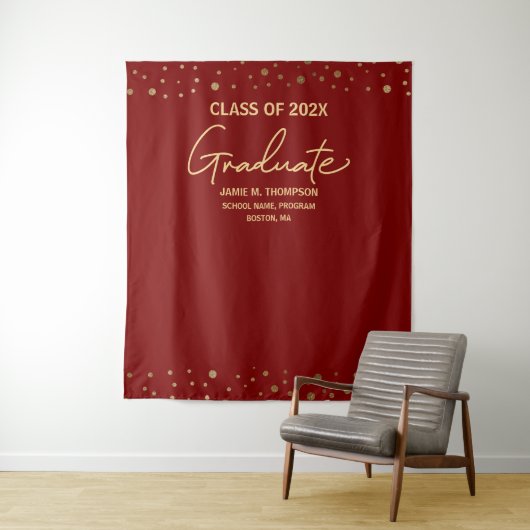 Red Gold CUSTOM Class Jahr Hintergrund Abschluss Wandteppich (Beispiel)