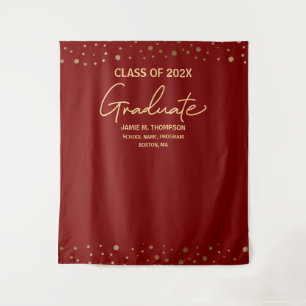 Red Gold CUSTOM Class Jahr Hintergrund Abschluss Wandteppich