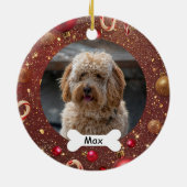 Red Gold Custom Pet Puppy Dog Foto Keramik Ornament (Hinten)