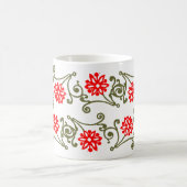 Red Gold Daisy and Curls Etching Coffee Tasse (Mittel)