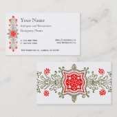 Red Gold Daisy - Business Cards Visitenkarte (Vorne/Hinten)