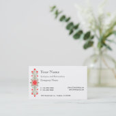Red Gold Daisy - Business Cards Visitenkarte (Stehend Vorderseite)