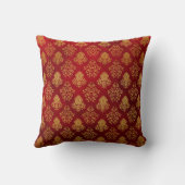 Red & Gold Damask Kissen (Rückseite)