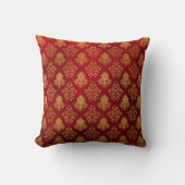 Red & Gold Damask Kissen (Vorderseite)