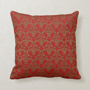 Red & Gold Damask Kissen