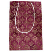 Red Gold Damask Mittlere Geschenktüte (Vorderseite)