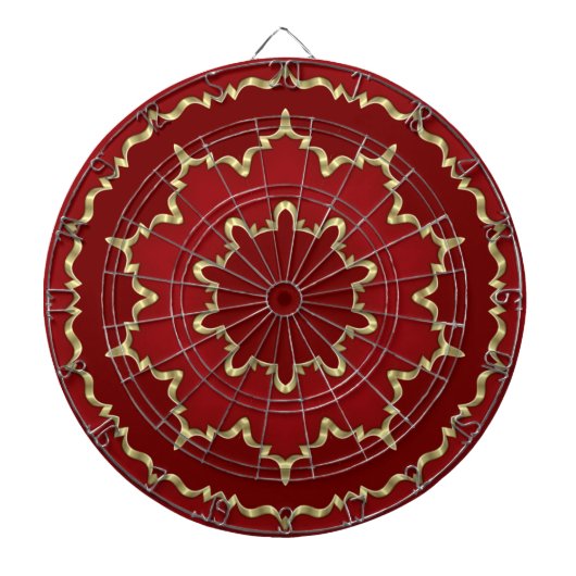 Red Gold Decorative Dartboard Dartscheibe (vorne)