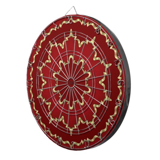 Red Gold Decorative Dartboard Dartscheibe (Vorderseite rechts)