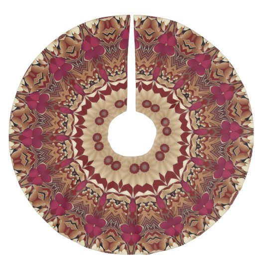 Red Gold Decorative Tree Skirt Polyester Weihnachtsbaumdecke (Vorderseite)