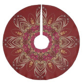Red Gold Decorative Tree Skirt Polyester Weihnachtsbaumdecke (Vorderseite)