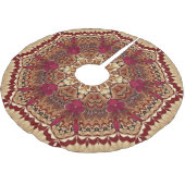 Red Gold Decorative Tree Skirt Polyester Weihnachtsbaumdecke (Schrägansicht)