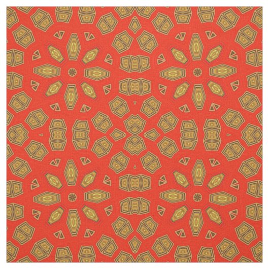 Red Gold Diamond Circle Pattern Stoff (Muster)