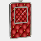Red Gold Diamond Custom Text Weihnachtsschmuck Rahmen-Ornament Silber (Rechts)