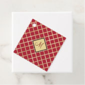Red Gold Diamond Geometric Monogram Custom Geschenkanhänger (Beispiel)