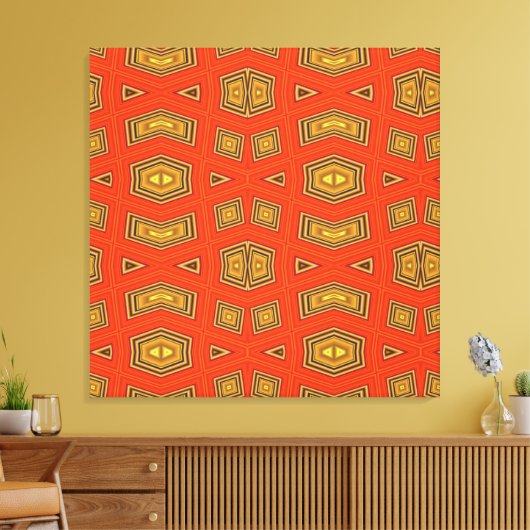 Red Gold Diamond Muster Leinwanddruck (Insitu (Wohnzimmer))