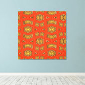 Red Gold Diamond Muster Leinwanddruck (Insitu (Holzboden))