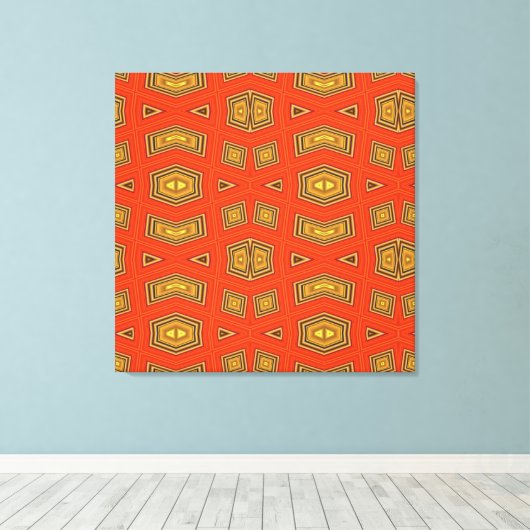 Red Gold Diamond Muster Leinwanddruck (Insitu (Holzboden))