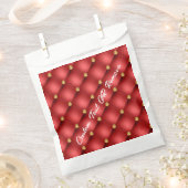 Red Gold Diamond Tufed Custom Text Fevor Bag Geschenktütchen (Ausgeschnitten)