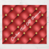 Red Gold Diamond Tufed Custom Text Flasche Labels Schaumweinetikett (Einzelnes Label)