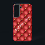 Red Gold Diamond Tufed Custom Text Ihr Name Samsung Galaxy Hülle<br><div class="desc">Samsung Galaxy Hüllen oder iPhone Fälle mit Golden Diamond Tufted Leder Custom Text Name Red Gold Personalisiert Geschenk - Wählen / Fügen Sie Ihren Lieblings-Text - Name OR Entfernen Text - Make Your Special Gift - Neu vergrössern und verschieben oder entfernen und fügen Sie Text / Elemente mit Anpassungs-Tool. Wählen...</div>
