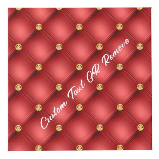 Red Gold Diamond Tufed Custom Text Name Cube Würfel (Vorderseite)