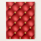 Red Gold Diamond Tufed Custom Text Planner Planer (Rückseite)