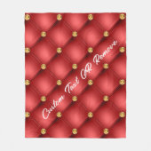 Red Gold Diamond Tufit Custom Text Fleece Blanket (Vorderseite)