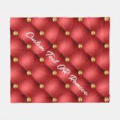 Red Gold Diamond Tufit Custom Text Fleece Blanket (Vorderseite (Horizontal))