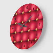 Red Gold Diamond Tuftakt Wall Clock Große Wanduhr (Winkel)