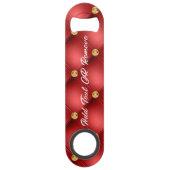 Red Gold Diamond Tufted Custom Text Bar Key (Vorderseite)