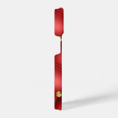 Red Gold Diamond Tufted Custom Text iPhone Case Hülle (Rechte Seite)