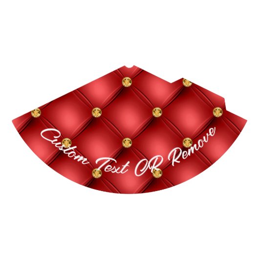 Red Gold Diamond Tufted Custom Text Party Hat Partyhütchen (Vorderseite)