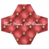 Red Gold Diamond Tufted Custom Text Soccer Ball (Flach)