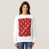 Red Gold Diamond Tufted Custom Text Sweatshirt (Vorne ganz)